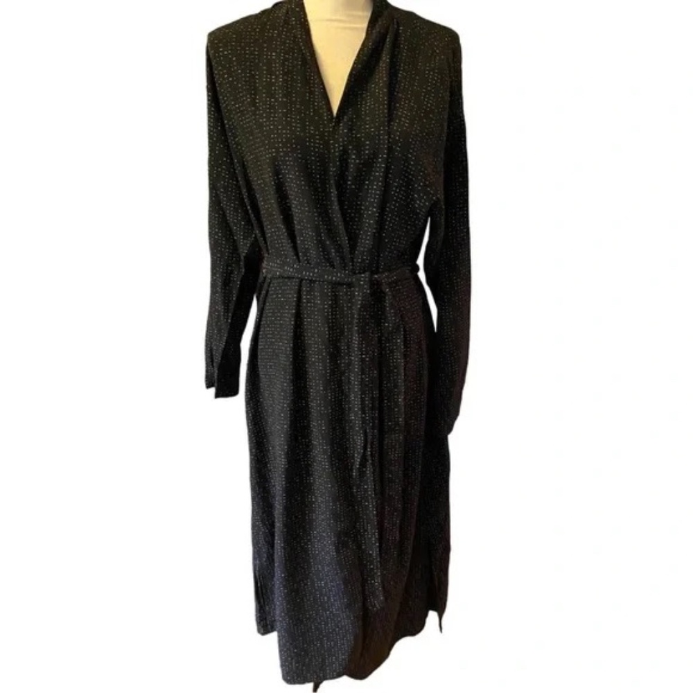 NWT Eileen Fisher Long Sleeve Kimono Jacket Black white dots (M)
